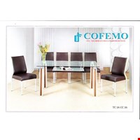 Jual Meja + 6 kursi makan minimalis Cofemo TC 26 + CC 26