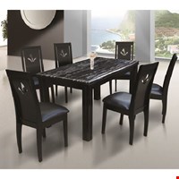 Jual Meja + 6 kursi makan Furnilux Severo Black Marble Petak