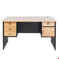 Meja Kantor utama Lunar QD 1475 L + Laci gantung (140cm)