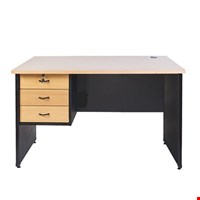 Meja Kantor utama Lunar QD 2275 L + Laci gantung (120cm)