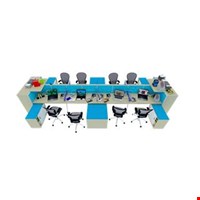 Meja Kantor Enduro Big Staff Workstation with Visio Partition