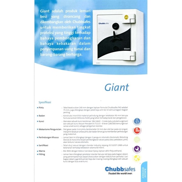 Jual Brankas Chubb Type Giant Safes size 3
