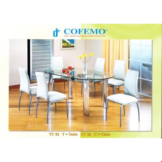 Jual Meja + 6 kursi makan Cofemo TC 02 + CC 02
