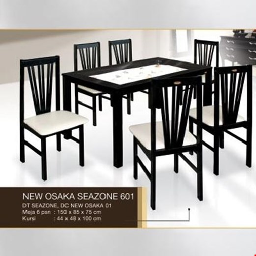 Jual Meja + 6 kursi makan minimalis Caserini New Osaka Seazone 601