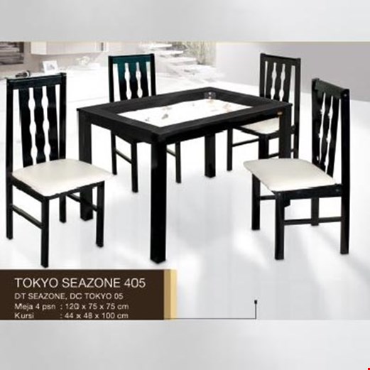 Jual Meja + 4 kursi makan minimalis Caserini Tokyo Seazone 405