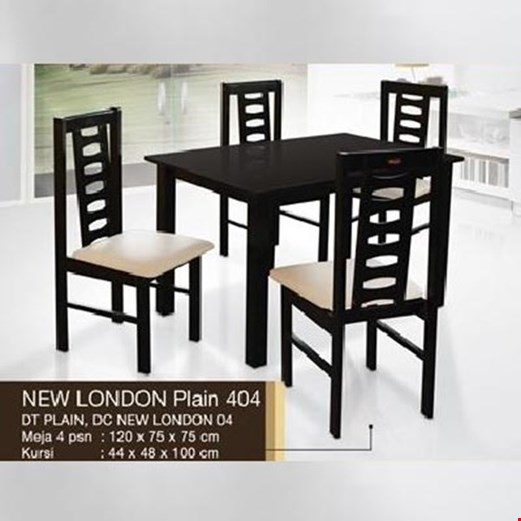 Jual Meja + 4 kursi makan minimalis Caserini New London Plain 404